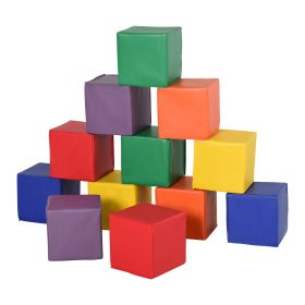 12 Piece Soft Play Blocks Soft Foam Toy Building and Stacking Blocks Compliant Learning Toys for Toddler Baby Kids Preschool