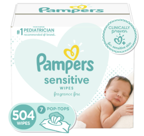 Pampers Sensitive Baby Wipes;  Pop-Top Character;  504 Count