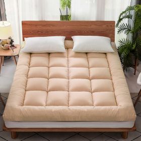 Mattress Topper Pad Quilted Mattress Cover Bed Protector King Queen Full Twin Size (Color: Coffee, size: King)